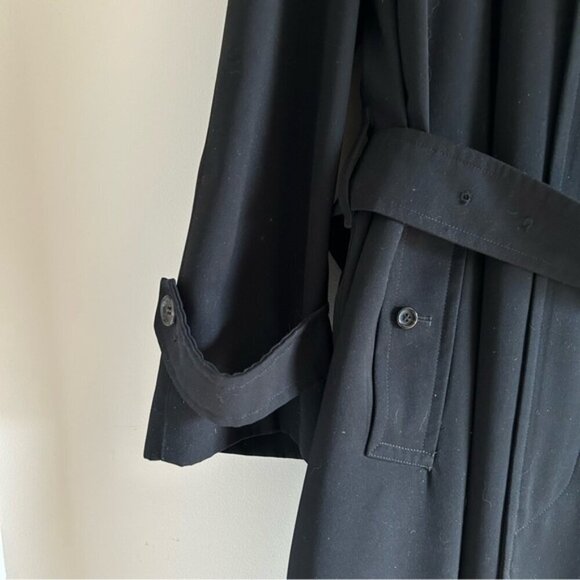 Burberry Vintage Men Black Lawrence Trench Coat with Removable Wool Vest Size 46 - Picture 5 of 16